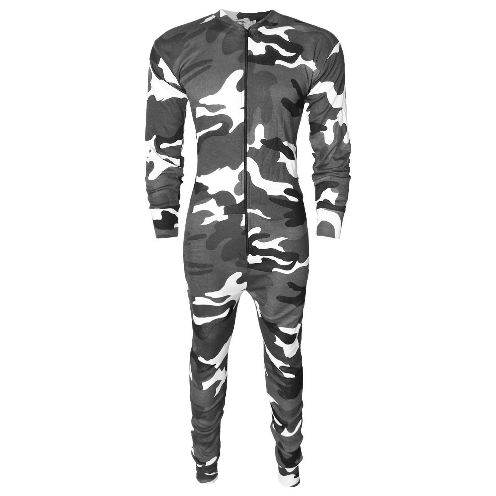 MENS BASELAYER THERMAL JUMPSUIT ALL IN ONE UNDERWEAR PLAYSUIT ZIP UP