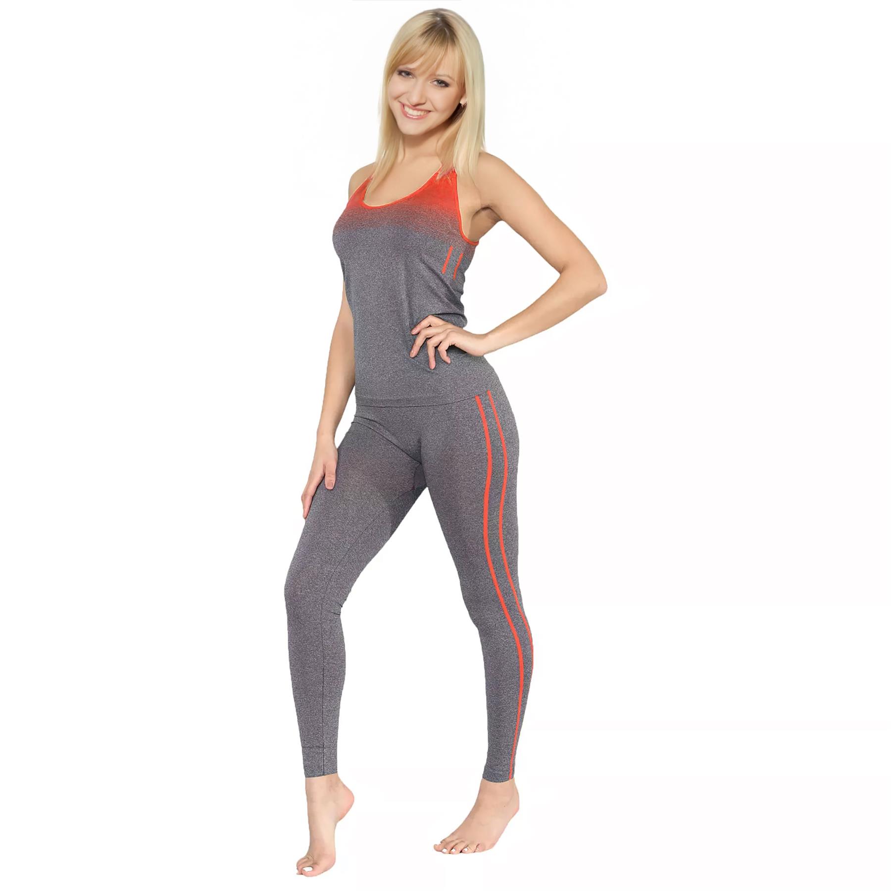 Ladies Tracksuits Gym Wear Vest Tops Leggings Exercise Fitness Yoga Fitness Suit - Picture 8 of 22