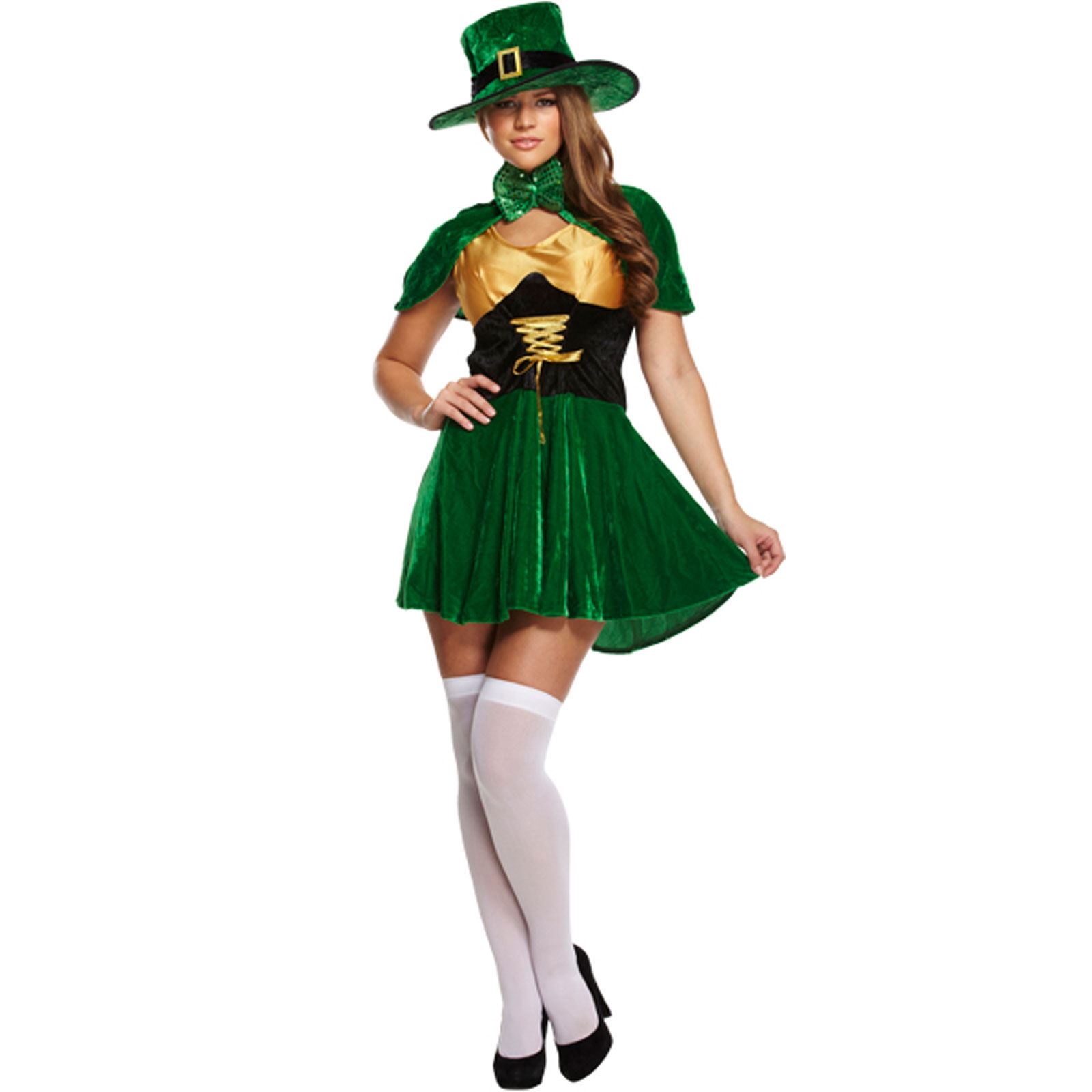 LUCKY LEPRECHAUN LADIES COSTUME ST PATRICKS DAY IRISH ADULTS FANCY DRESS  OUTFIT | eBay
