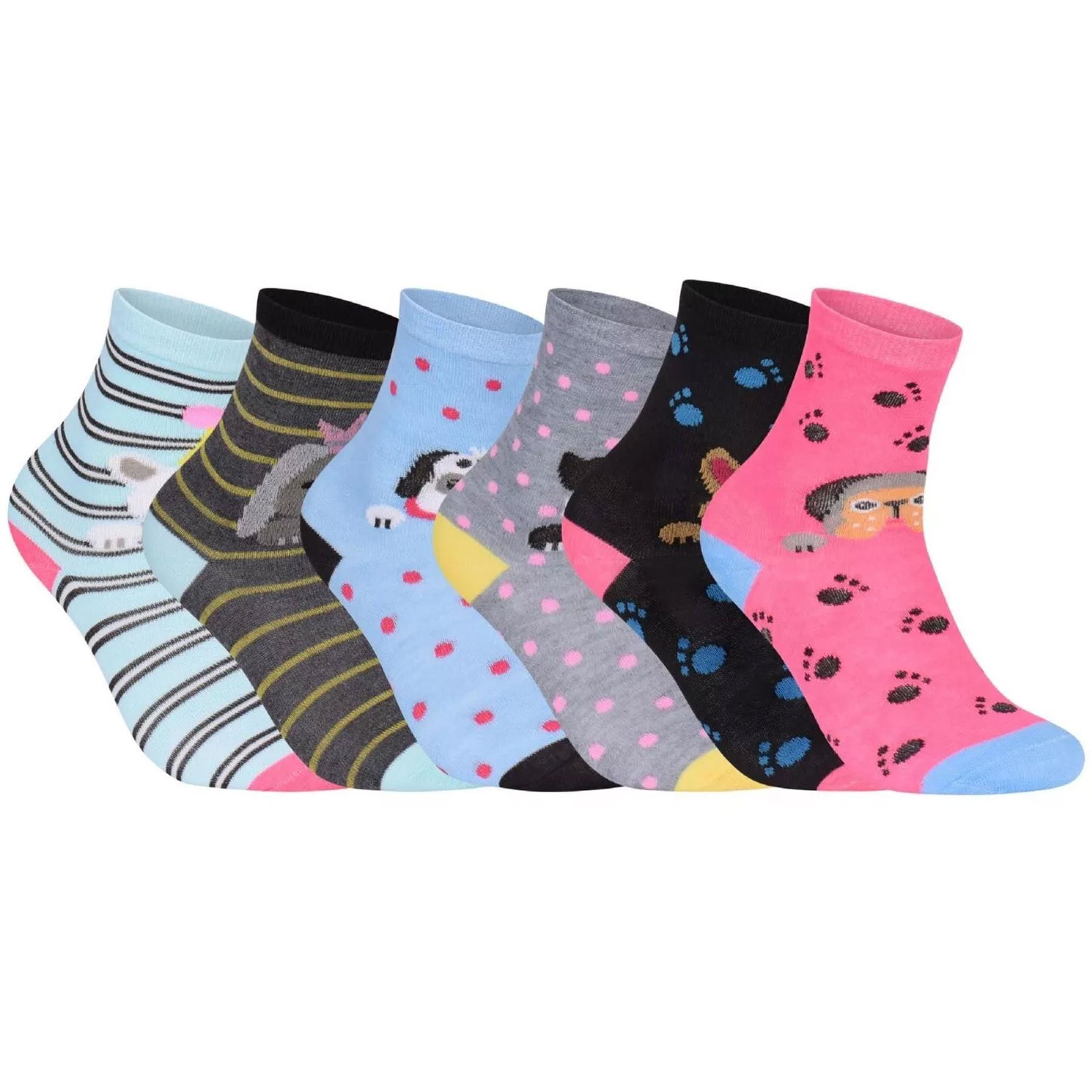 3/6 Pairs Girls Boys Kids Crew Socks Childrens Novelty Character Funky Designs - Picture 2 of 53