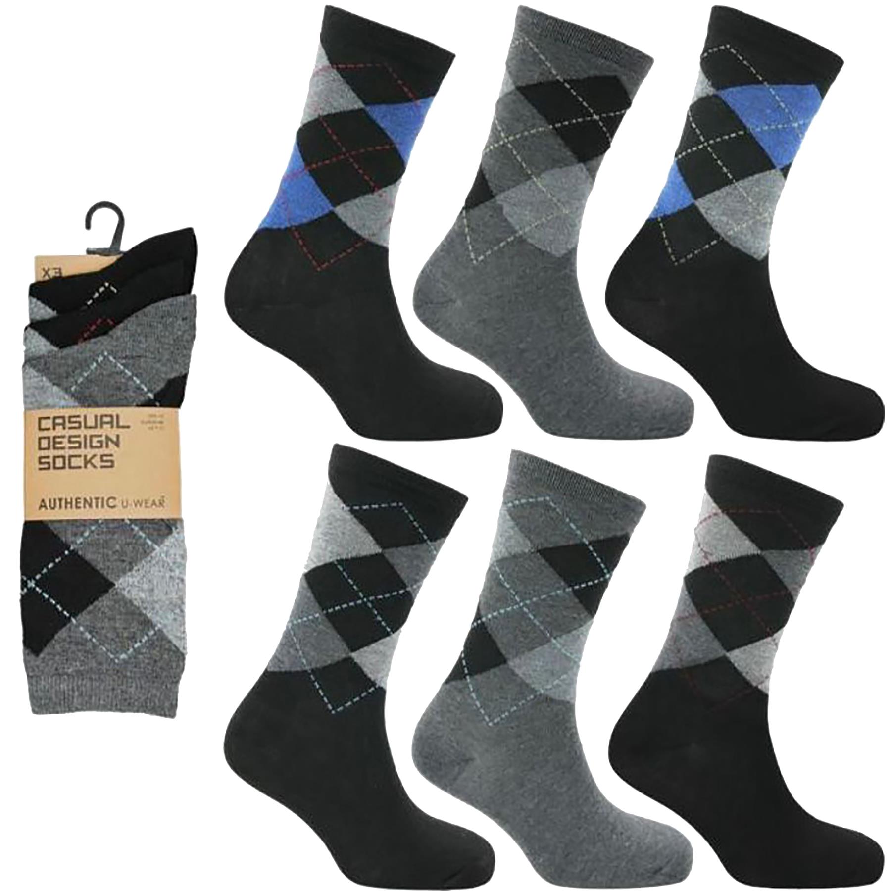 Mens Socks 3,6 Pairs Stripes Design Cotton Rich Everyday Work Ankle Size UK 6-11 - Imagen 4 de 10