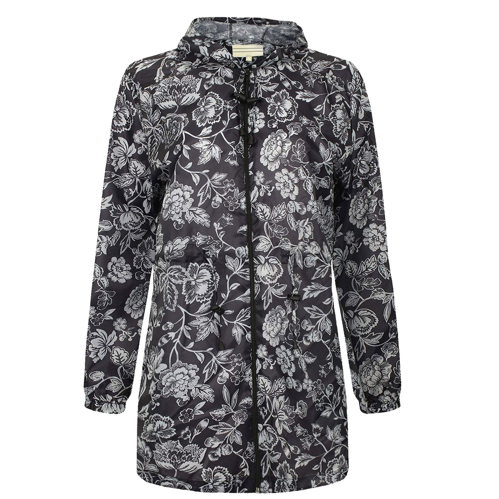 WOMENS LADIES RAIN COAT LIGHT SHOWER PROOF FISHTAIL PARKA CAGOULE