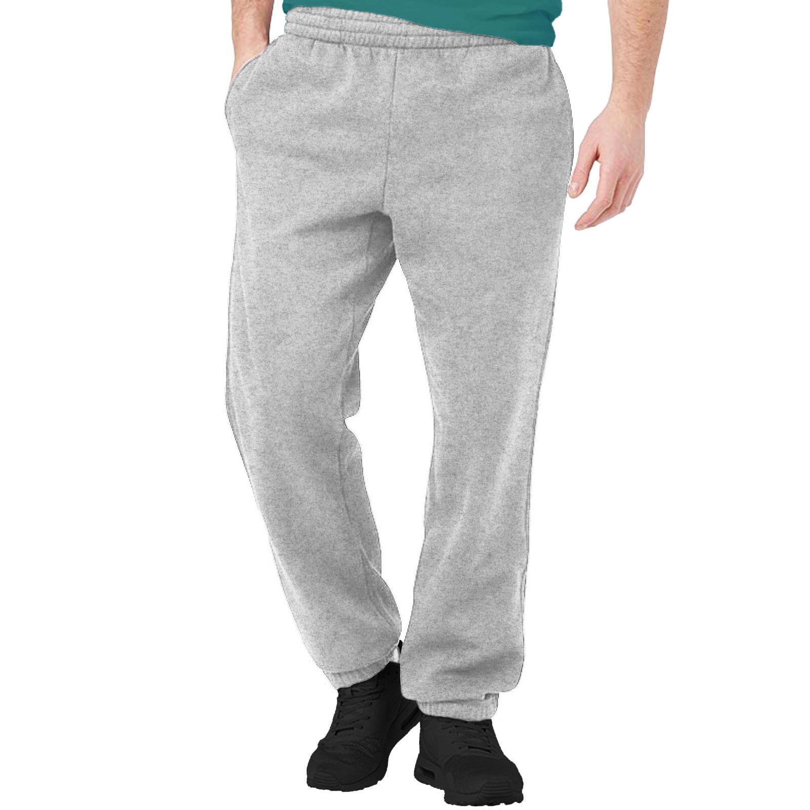MENS JOGGING BOTTOMS SWEATPANTS BRUSHED ELASTICATED WAIST & CUFF FLEECE