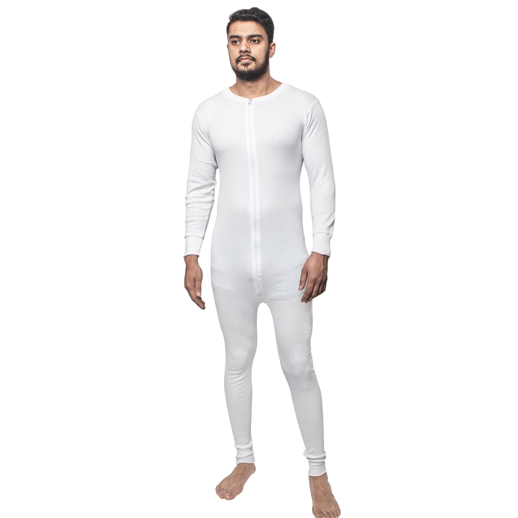 MEN'S ALL IN ONE THERMAL BASELAYER PLAYSUIT WINTER ZIPUP UNDERWEAR BODYSUIT - Imagen 13 de 22
