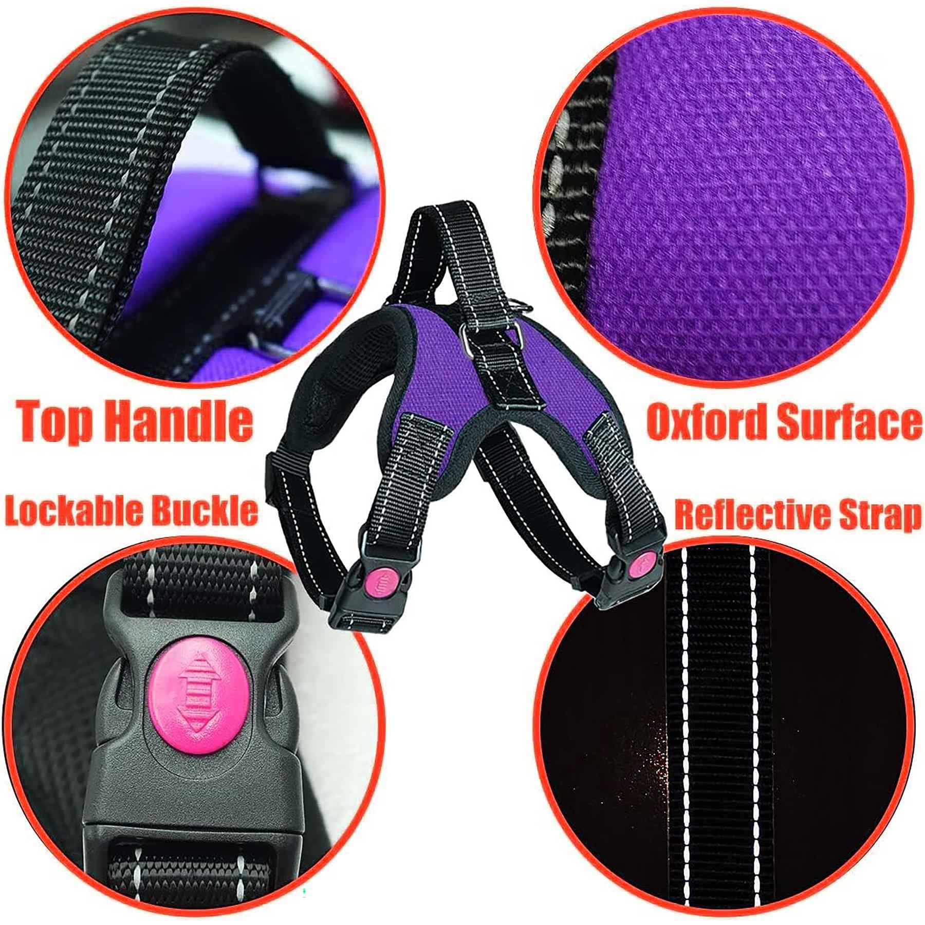 Dog Harness No Pull Strong For Anti Pull Adjustable Soft Reflective Safety Vest