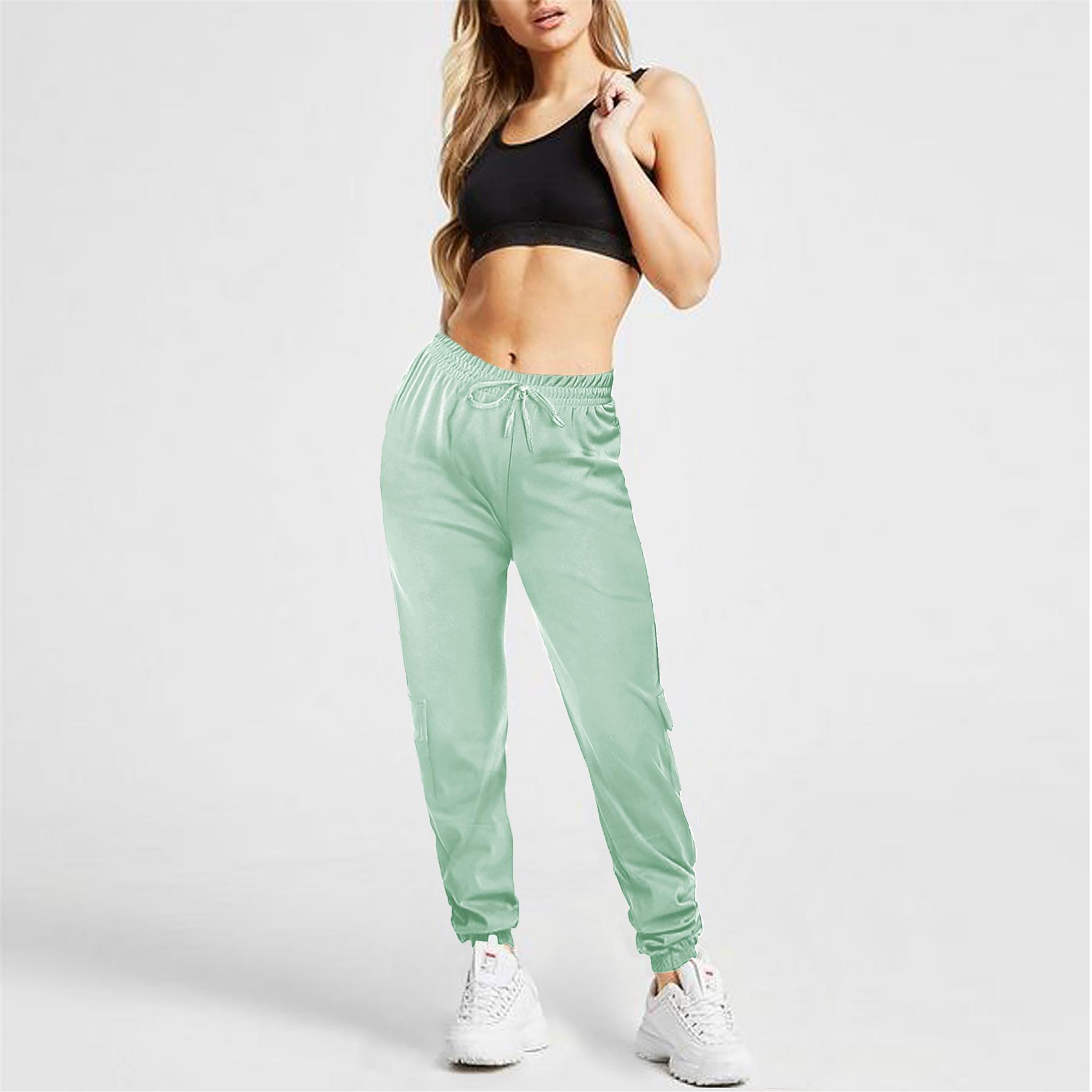 Ladies Cargo Combat Trousers Stretch Womens Elasticated Cotton Joggers Pants - Picture 32 of 51