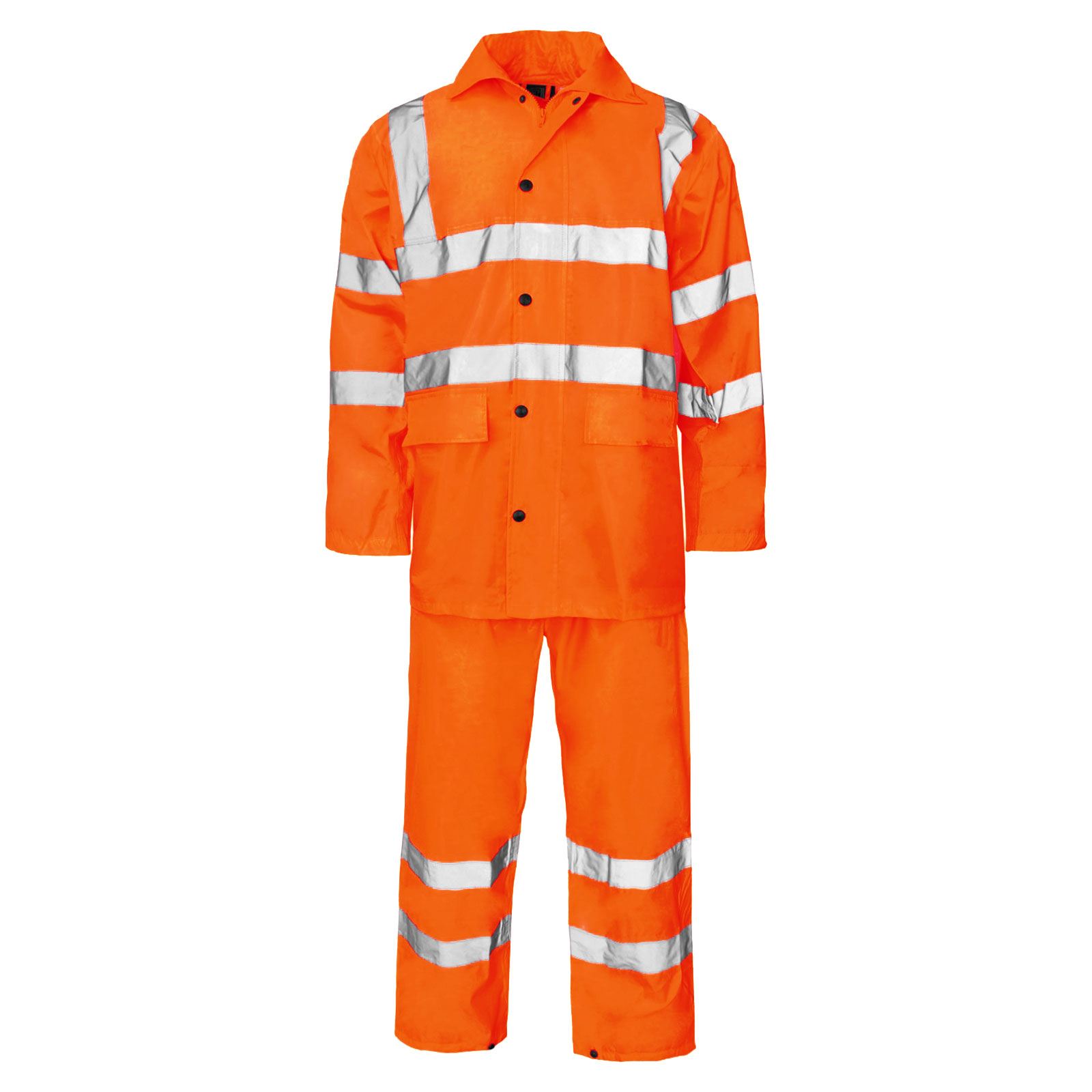 HI VIZ VIZIBILITY UNISEX WATERPROOF RAINSUIT COVERALL MEN WOMEN PVC WORK WEAR - Imagen 4 de 4