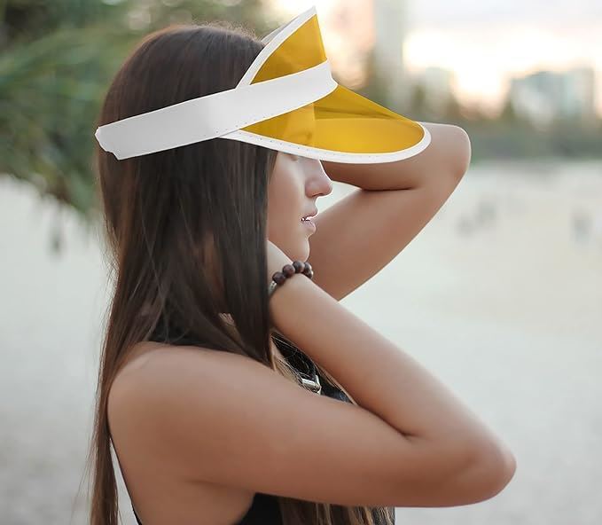Unisex Neon Retro Sun Visor Hat Headband Cap For Golf Stag Poker Party Hats Lot - Picture 42 of 44