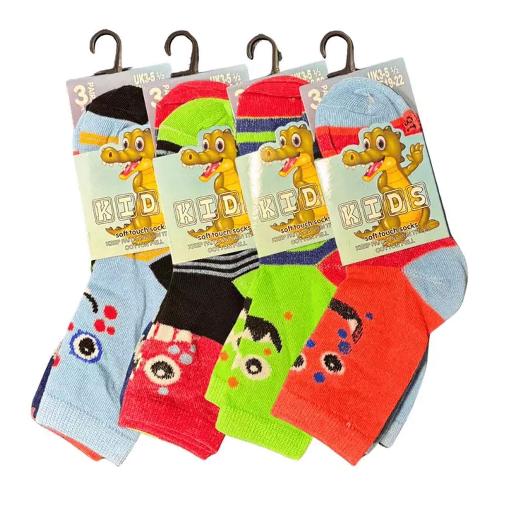 3/6 Pairs Girls Boys Kids Crew Socks Childrens Novelty Character Funky Designs - Picture 13 of 53