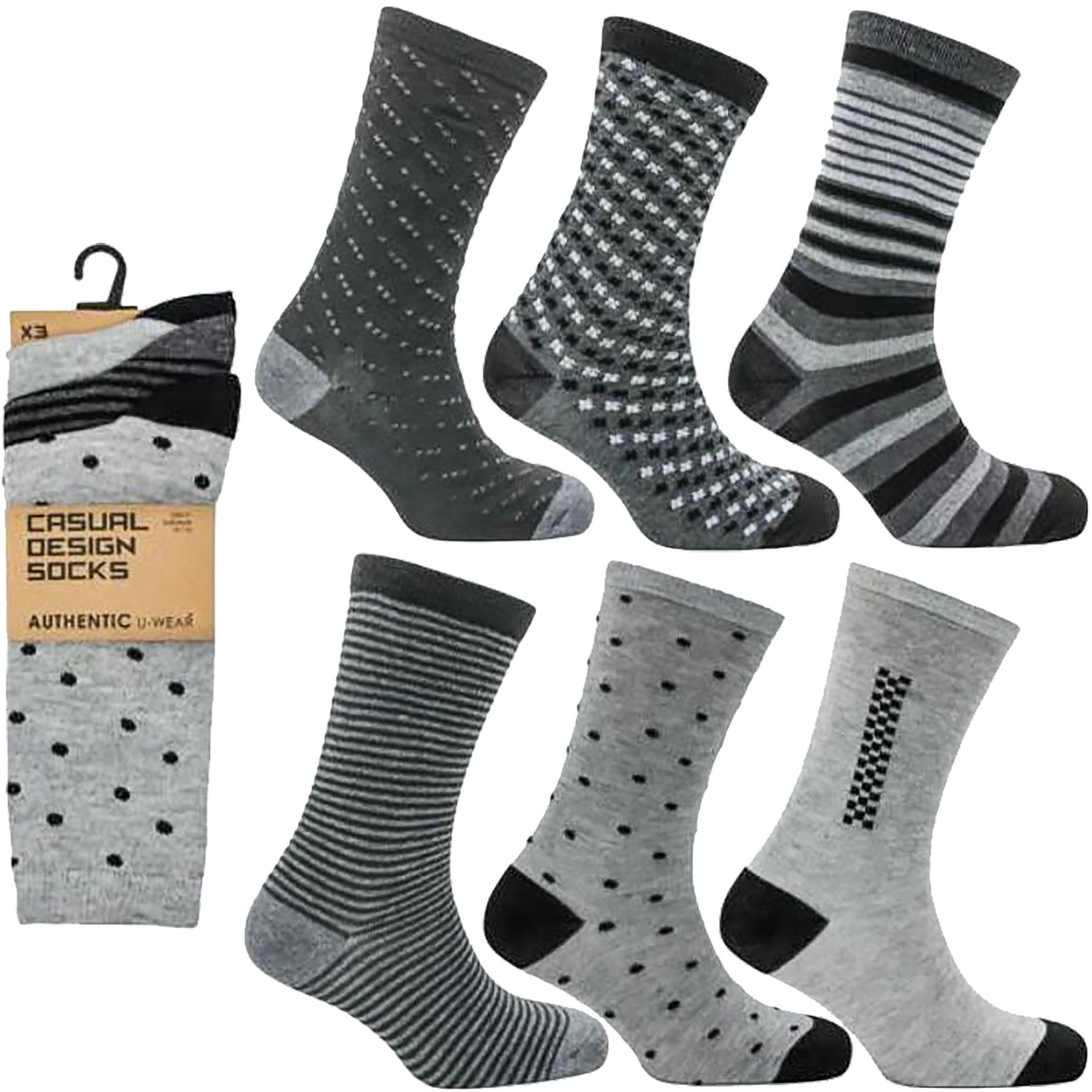 Mens Socks 3,6 Pairs Stripes Design Cotton Rich Everyday Work Ankle Size UK 6-11 - Imagen 3 de 10