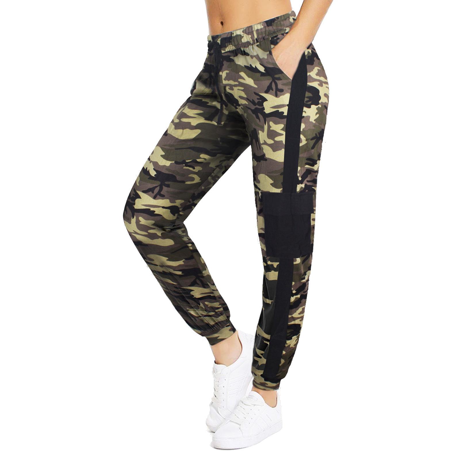 Ladies Cargo Combat Trousers Stretch Womens Elasticated Cotton Joggers Pants - Picture 14 of 51