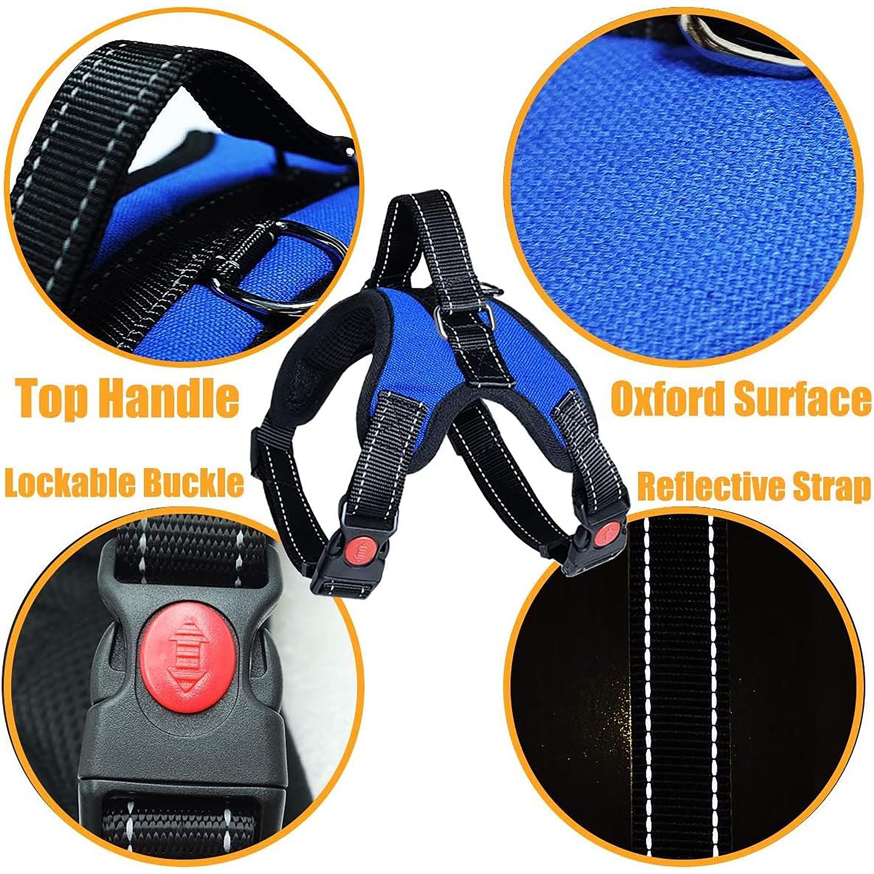 Dog Harness No Pull Strong For Anti Pull Adjustable Soft Reflective Safety Vest