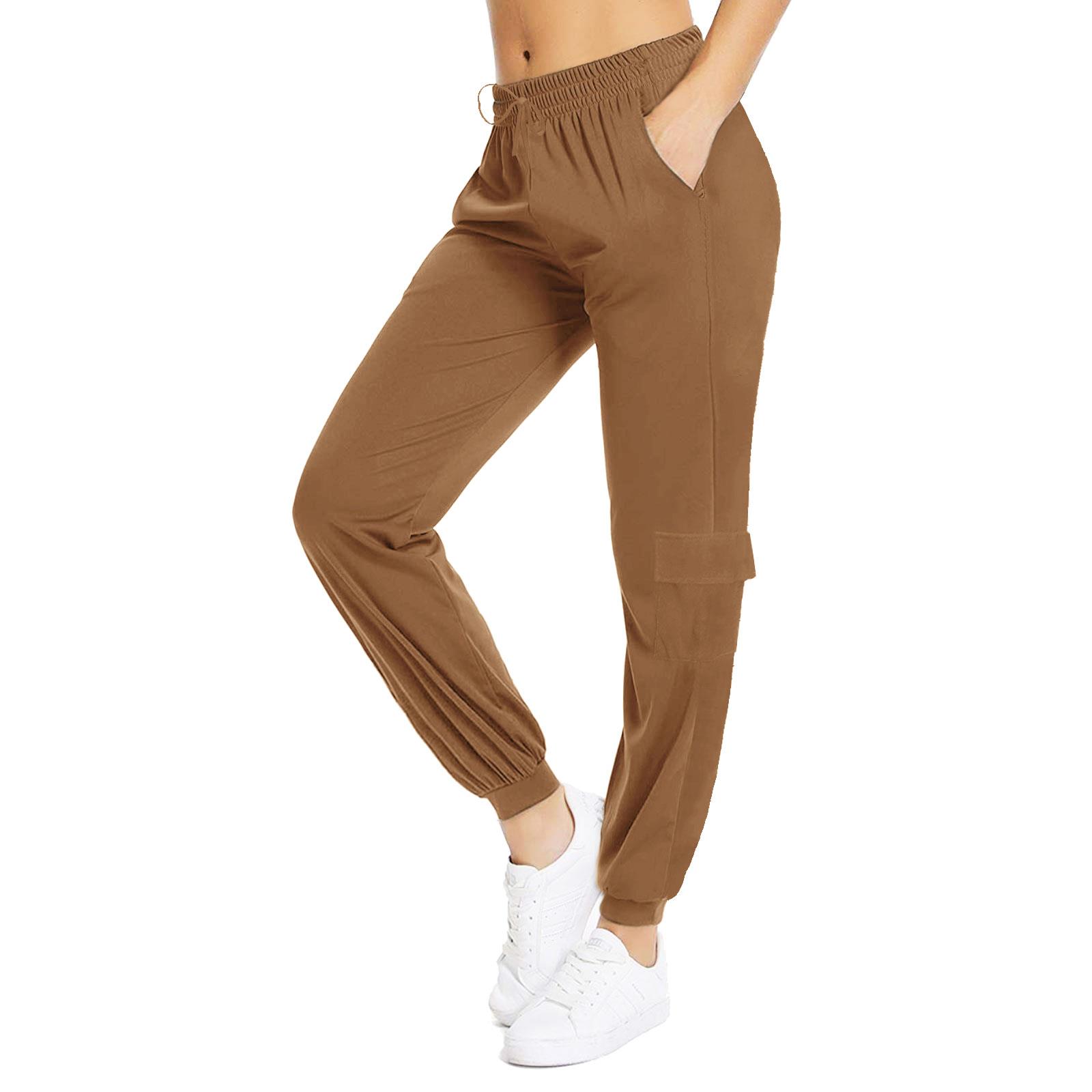Ladies Cargo Combat Trousers Stretch Womens Elasticated Cotton Joggers Pants - Picture 50 of 51