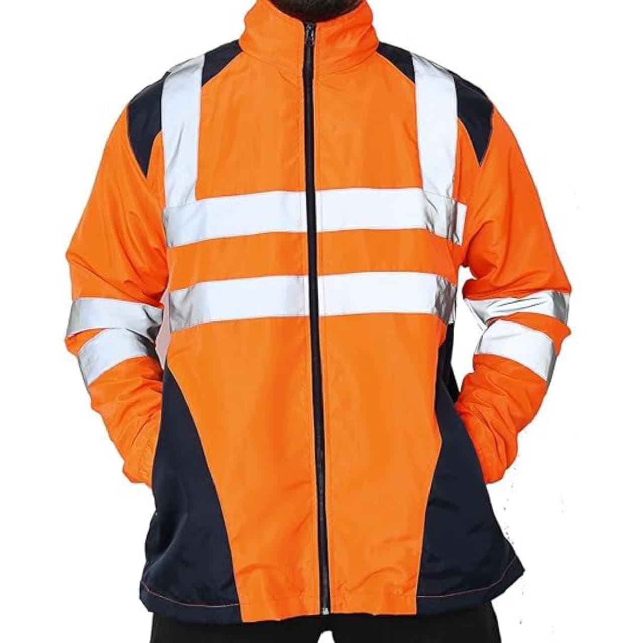 Hi Vis Waterproof Jacket High Visibility Rain Jacket Safety Workwear Hoodie Top