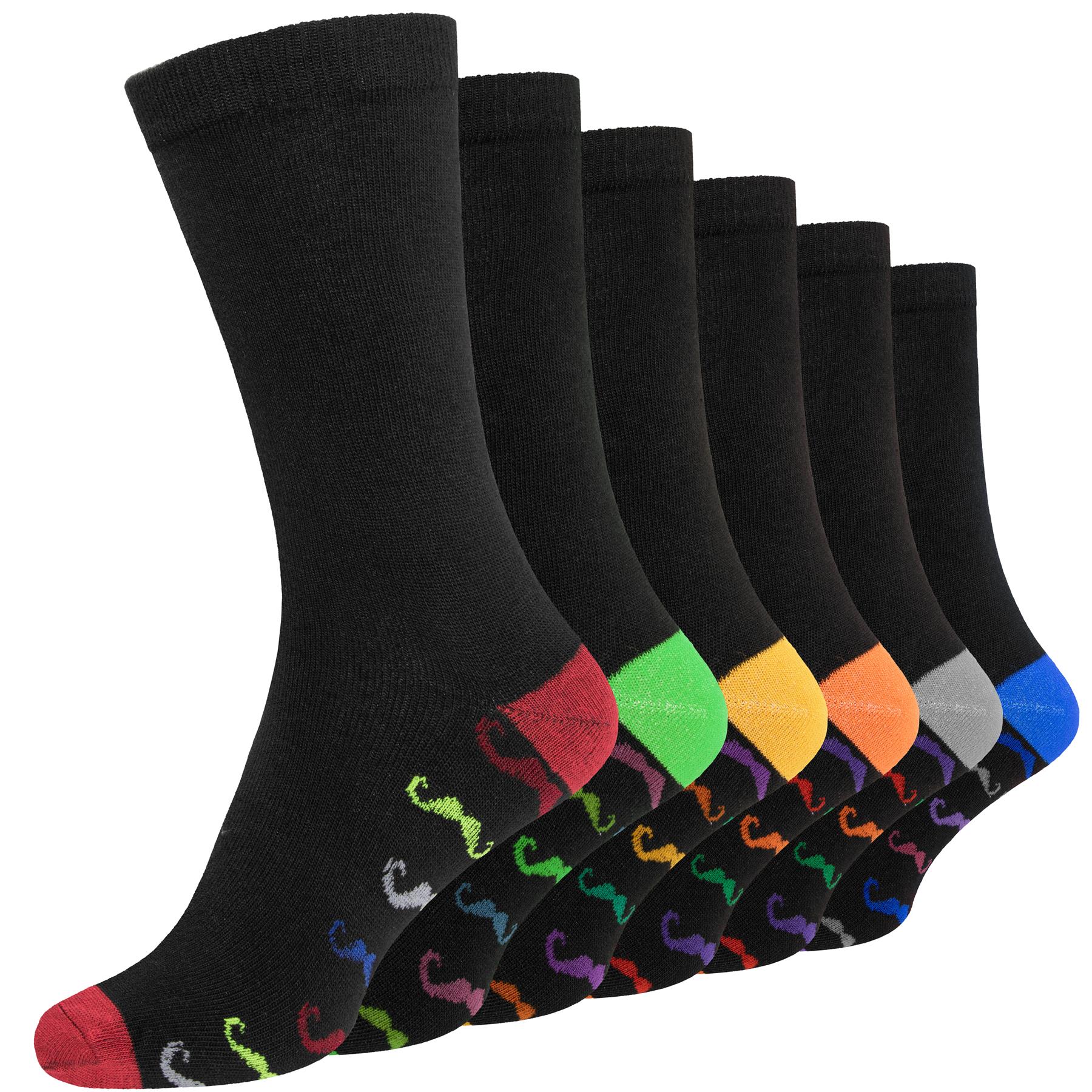 Mens Moon Funky Design Socks Bright Cotton Rich Coloured Stripes Size 6-11 - Picture 16 of 72