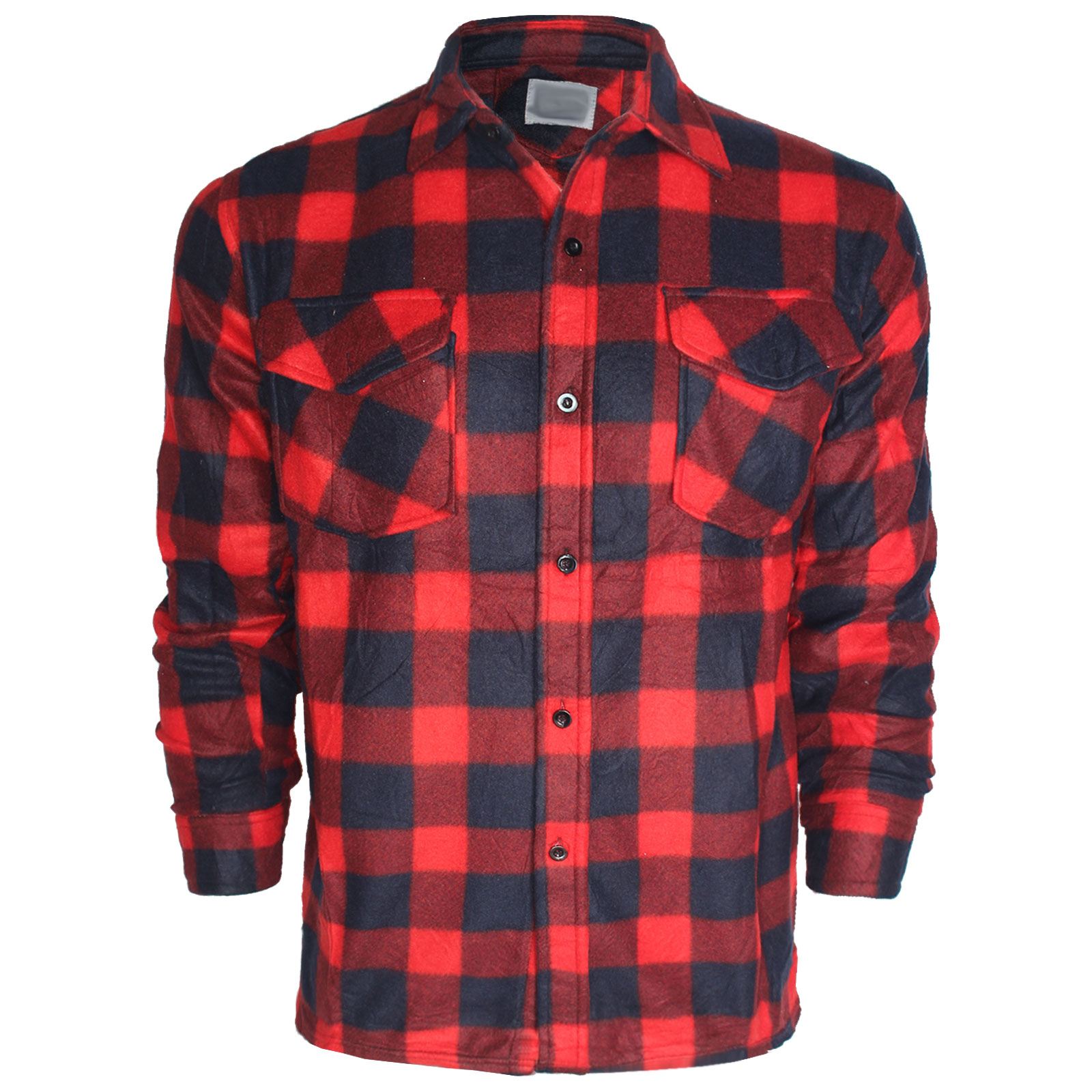 MENS LUMBER JACK FLANNEL SHIRTS CHECK PRINT THERMAL TOPS WINTER WARM ...