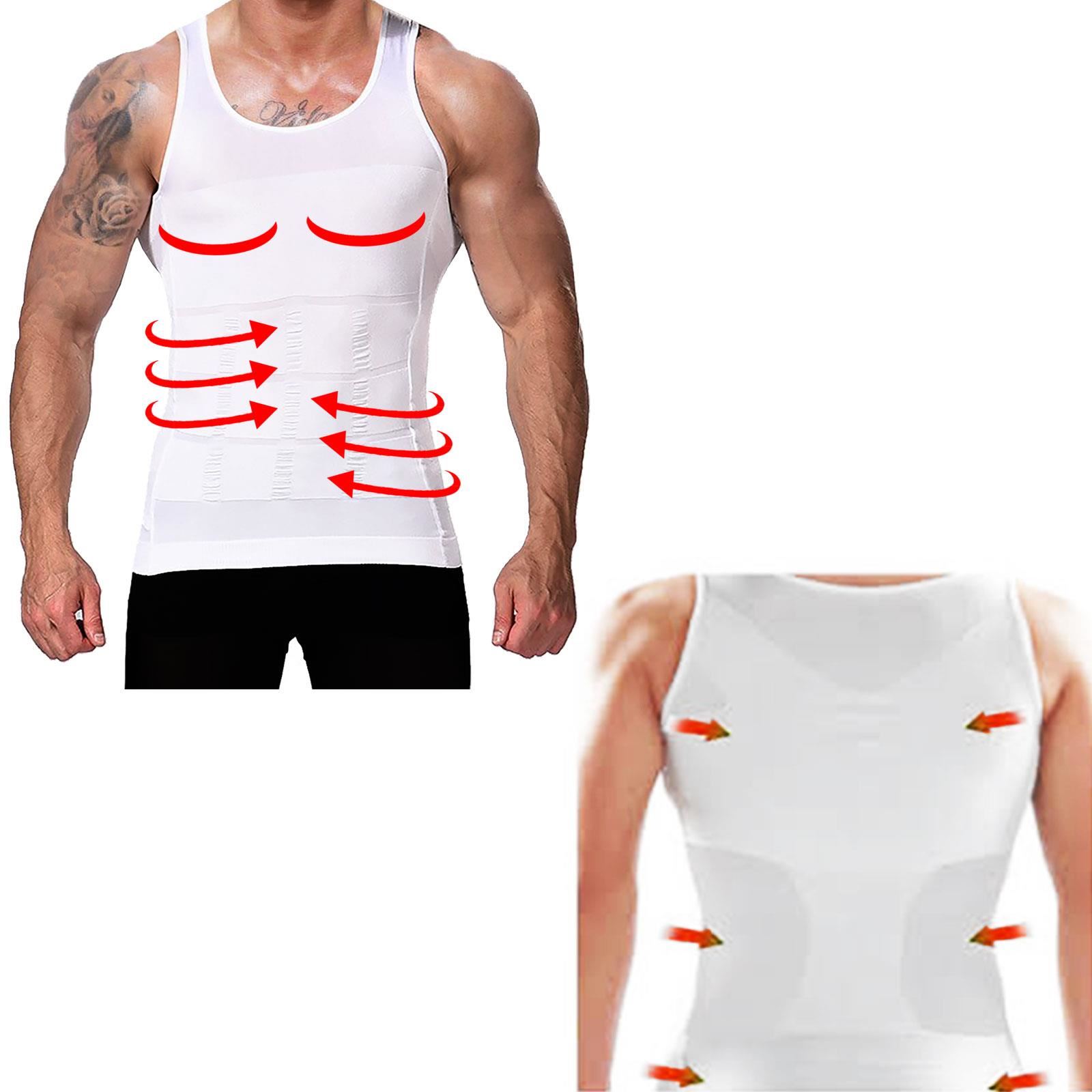 Mens Slimming Vest Top Body Lift Slim Fit Sharper Chest Belly Waist