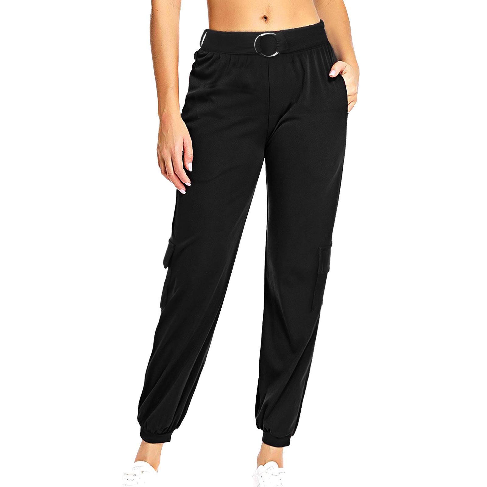 Ladies Cargo Combat Trousers Stretch Womens Elasticated Cotton Joggers Pants - Picture 11 of 51