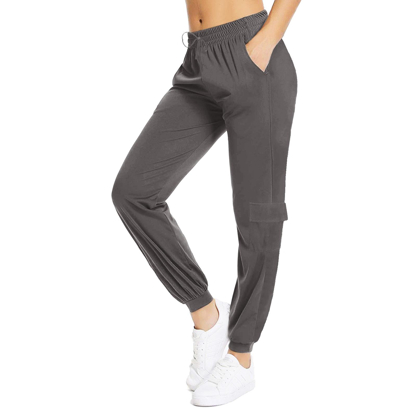 Ladies Cargo Combat Trousers Stretch Womens Elasticated Cotton Joggers Pants - Picture 20 of 51