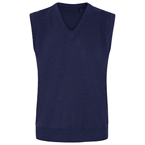 Mens Plain V Neck Sleeveless Sweater Jumper Tank Top Jersey Golf Casual S-5XL - Picture 8 of 11