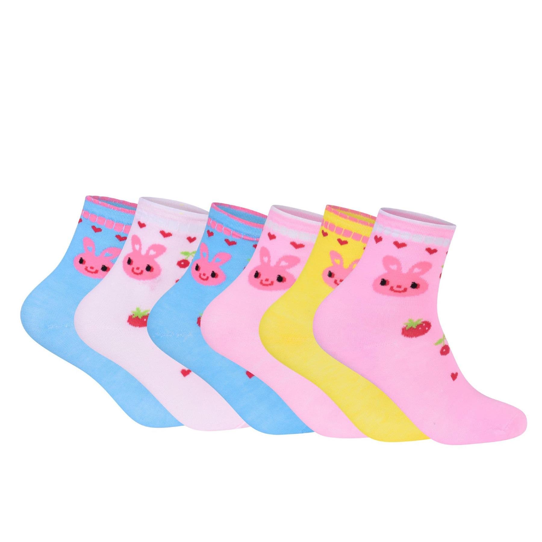 3/6 Pairs Girls Boys Kids Crew Socks Childrens Novelty Character Funky Designs - Picture 5 of 53