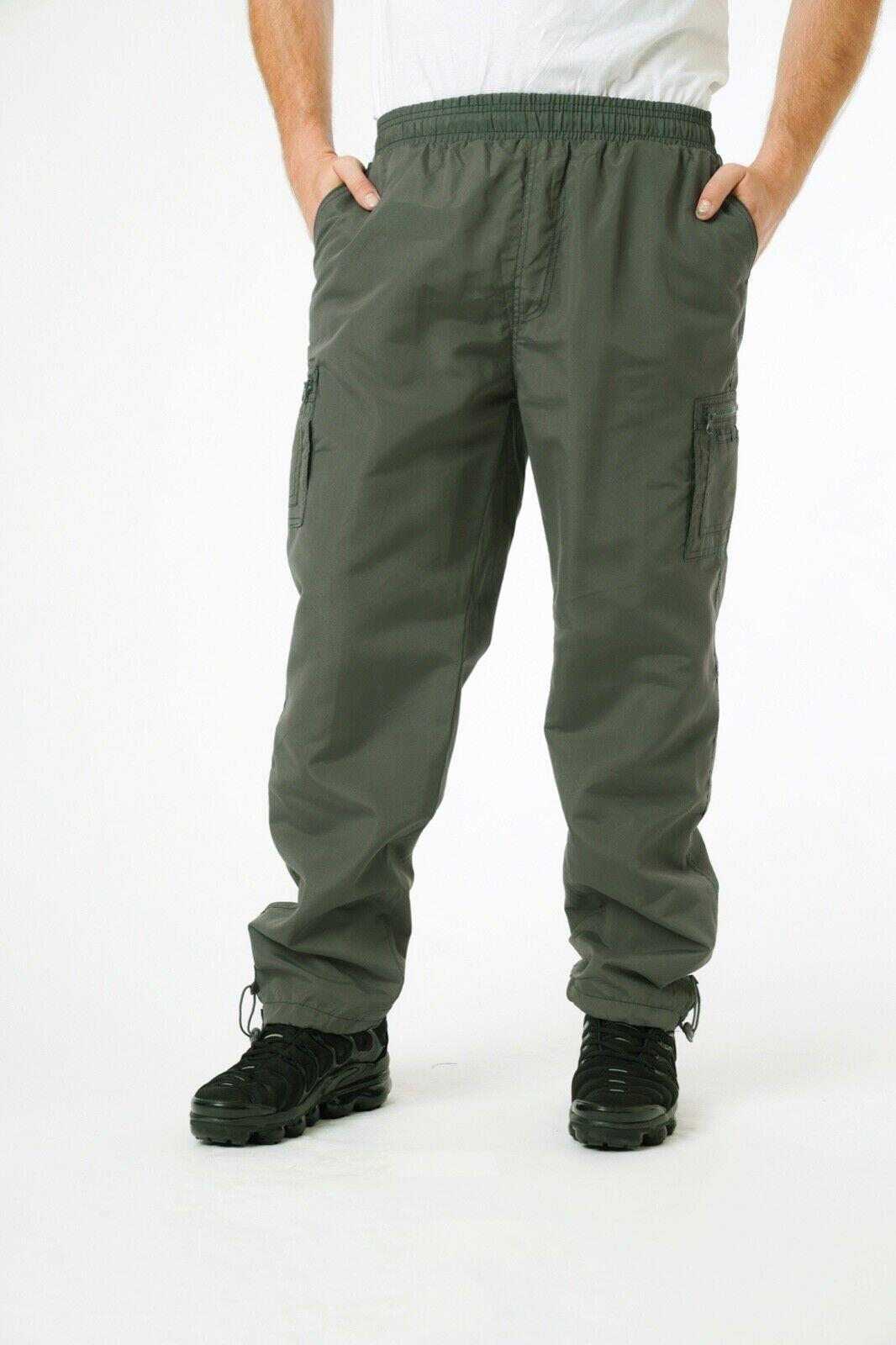 MENS FLEECE LINED TROUSERS CAMOUFLAGE CARGO COMBAT ELASTICATED THERMAL