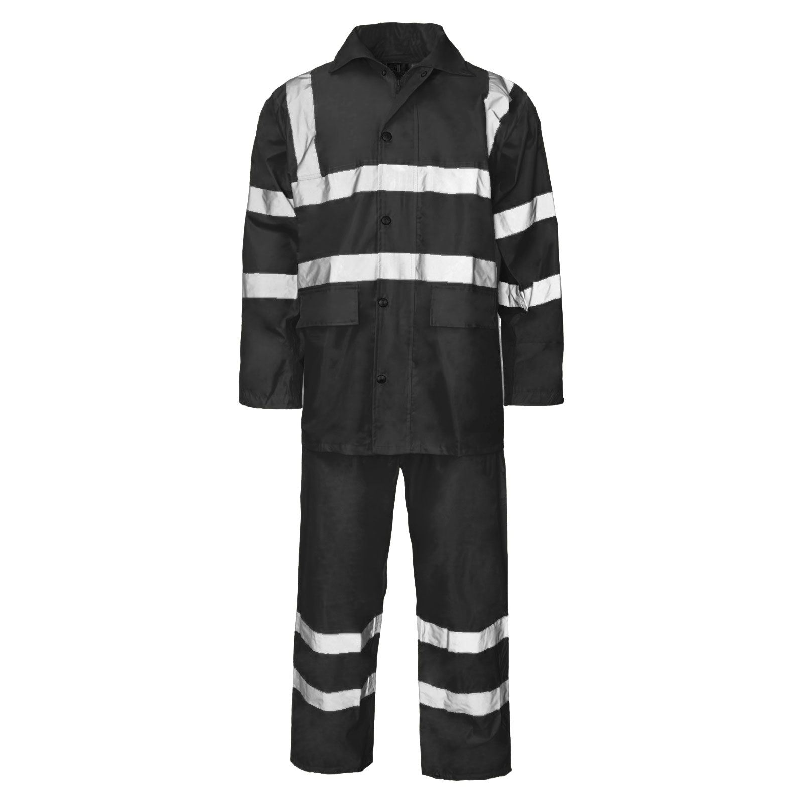 HI VIZ VIZIBILITY UNISEX WATERPROOF RAINSUIT COVERALL MEN WOMEN PVC WORK WEAR - Imagen 3 de 4