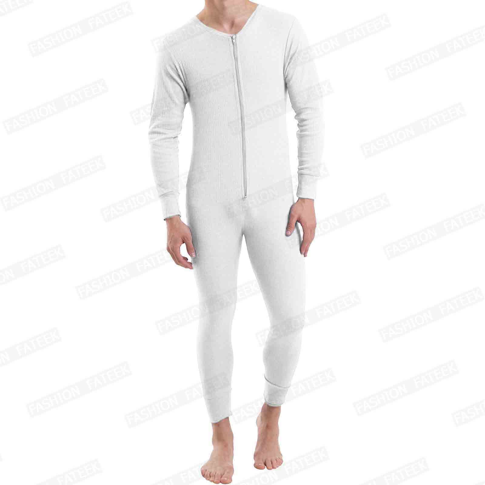 MENS BASELAYER THERMAL JUMPSUIT ALL IN ONE UNDERWEAR PLAYSUIT ZIP UP
