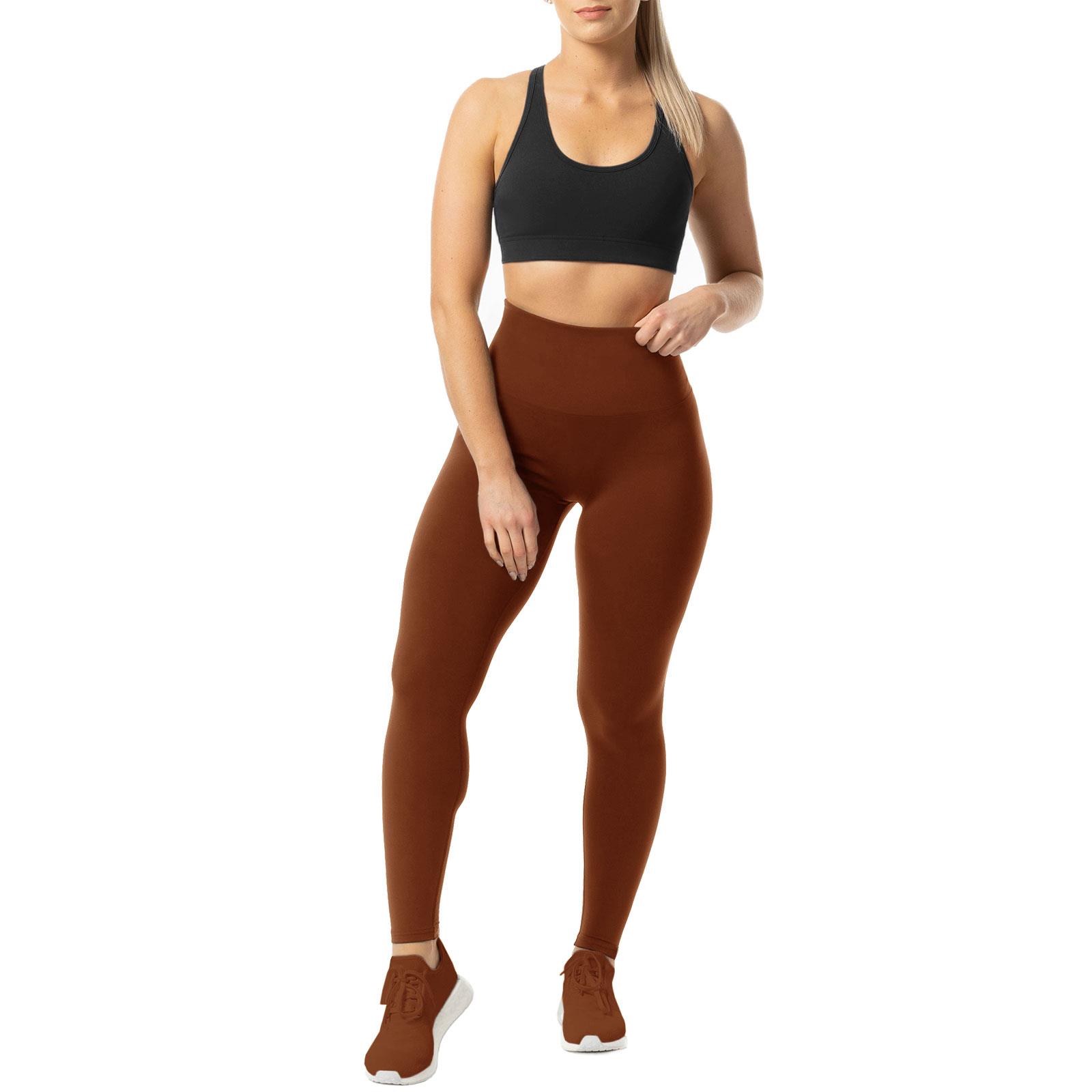 Ladies High Waist Tummy Control Leggings Thick Brushed Fleece Elasticated Waist - Picture 46 of 62