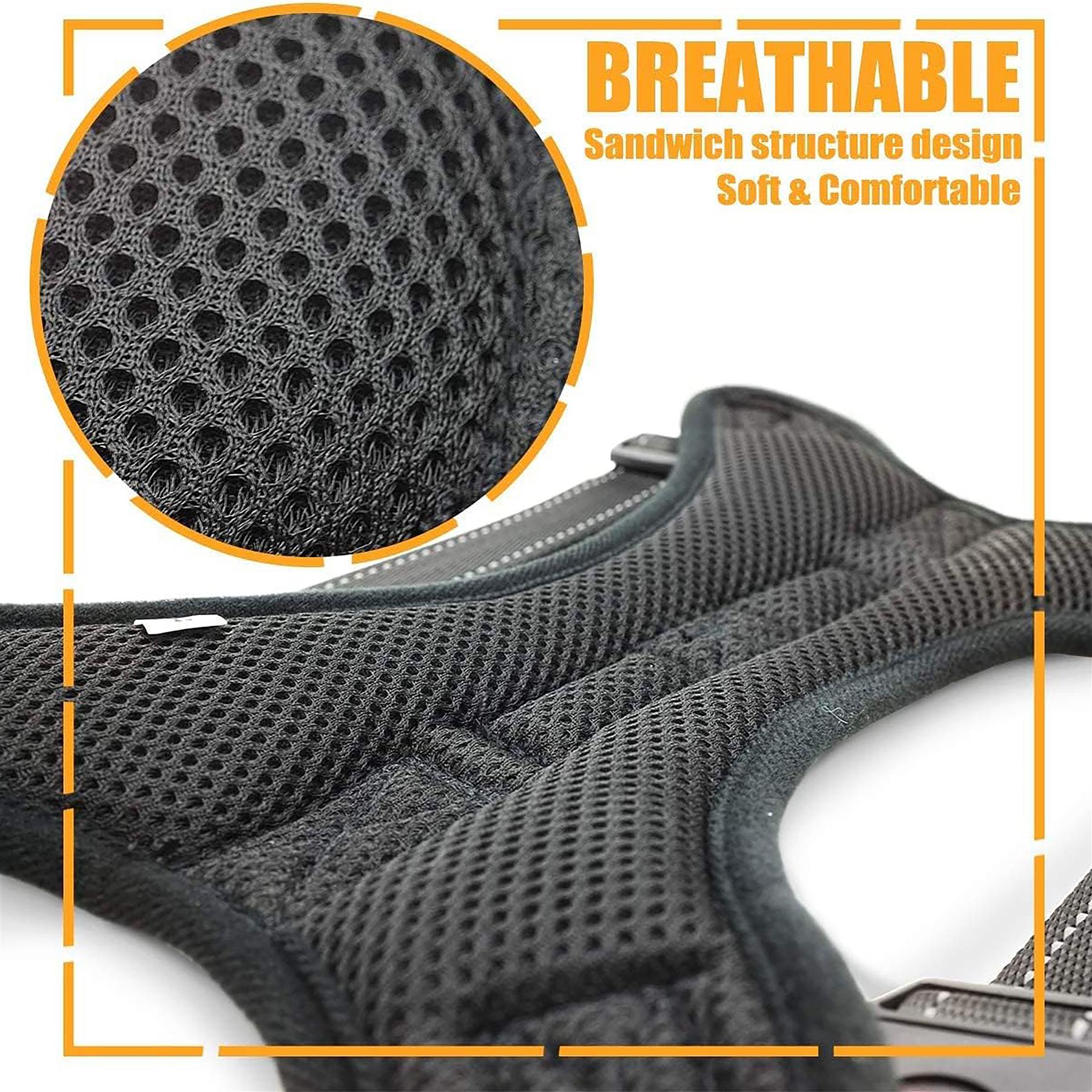 Dog Harness No Pull Strong For Anti Pull Adjustable Soft Reflective Safety Vest