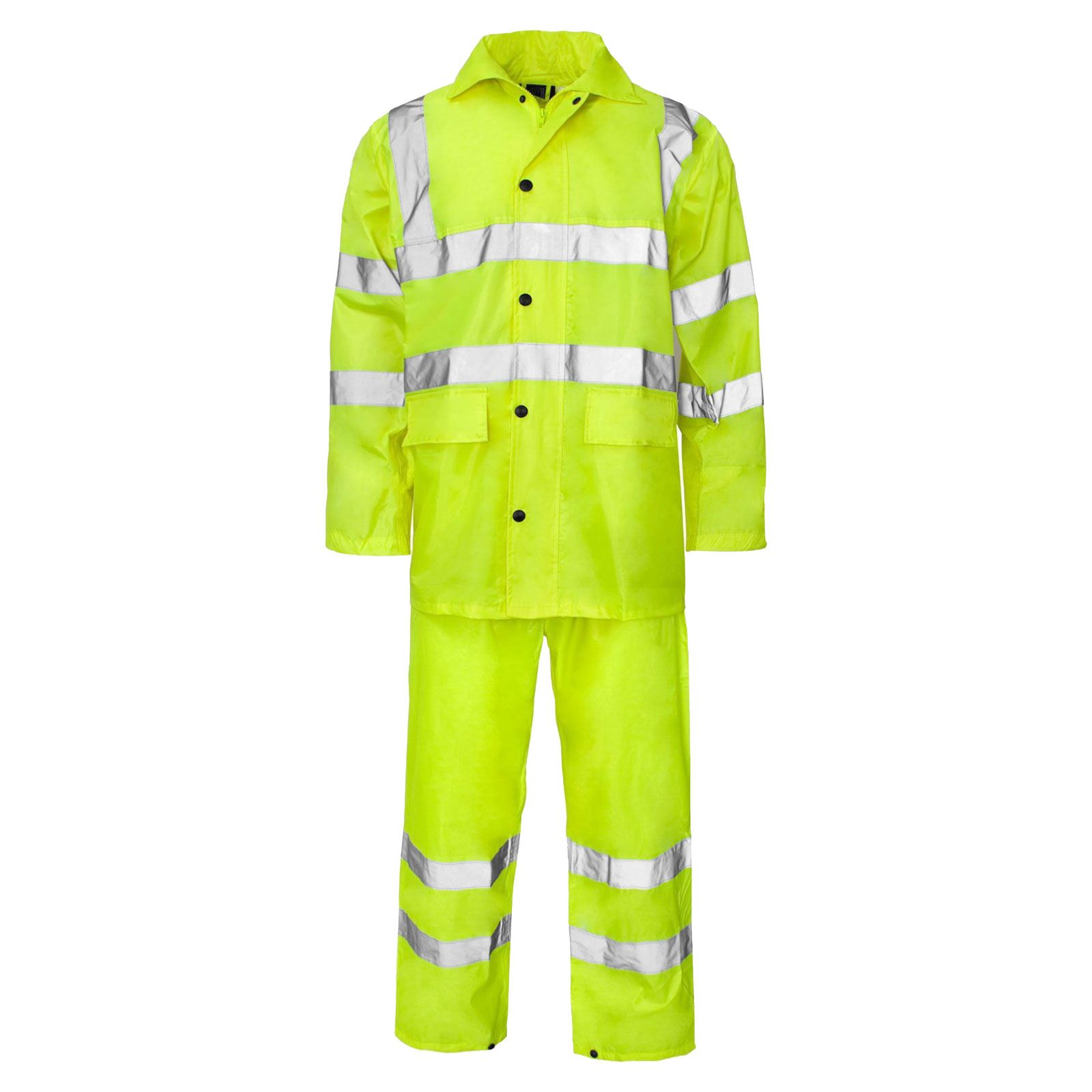 HI VIZ VIZIBILITY UNISEX WATERPROOF RAINSUIT COVERALL MEN WOMEN PVC WORK WEAR - Imagen 2 de 4