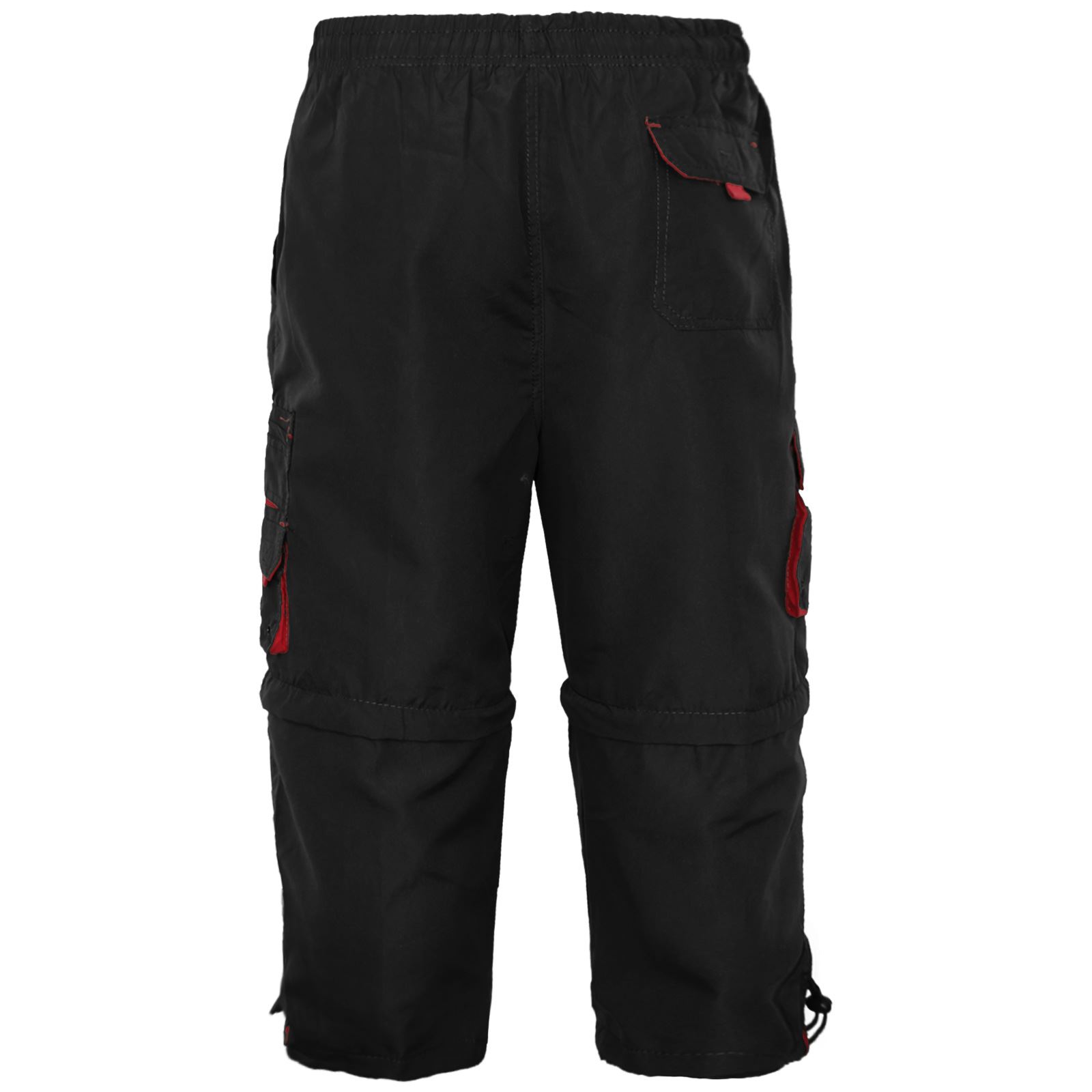 Men's 3/4 Length Elastic Waist Cargo Shorts - Summer Cotton, Quick-Dry, Sizes M-XXL, Multiple Colors (Black, Navy, Charcoal, Olive, Beige)