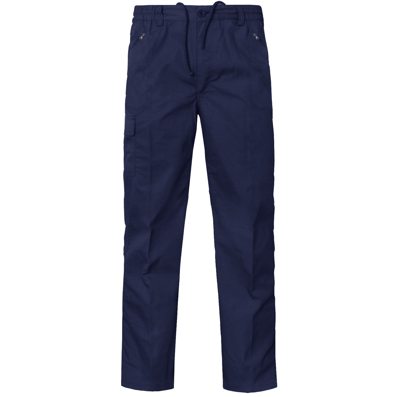 MENS CARGO COMBAT TROUSERS ELASTICATED WAIST POCKETS LONG BOTTOMS WORK