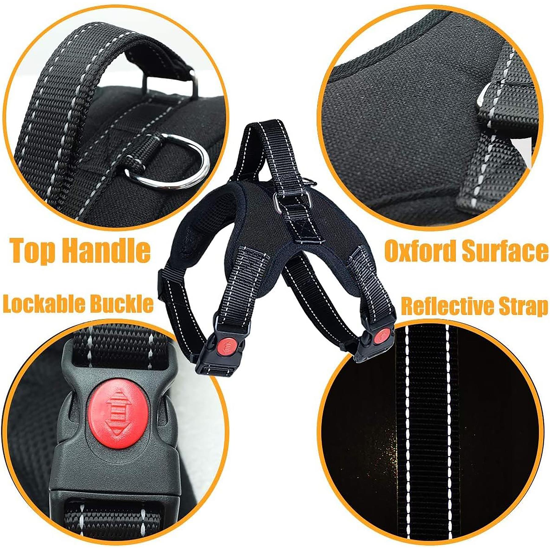 Dog Harness No Pull Strong For Anti Pull Adjustable Soft Reflective Safety Vest