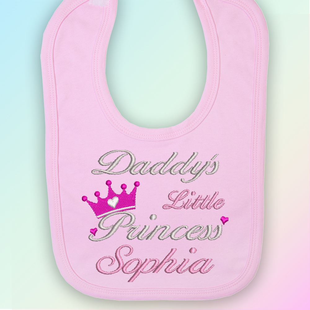Mummys Little Girl brodé Bavoir Bébé Cadeau Personnalisé Fille Papa