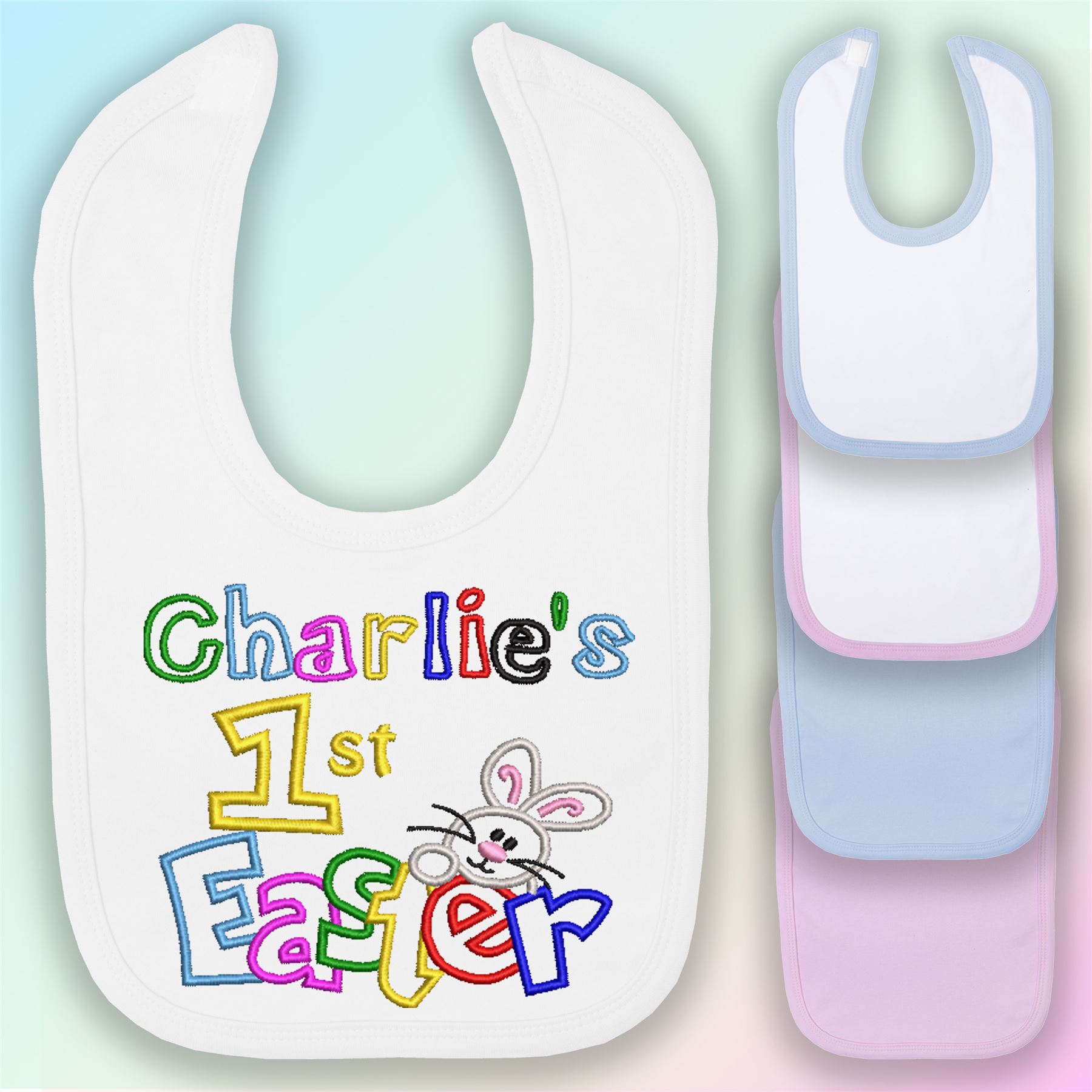 Name 1st Easter Bunny Embroidered Baby Vest Gift Personalised First Rabbit