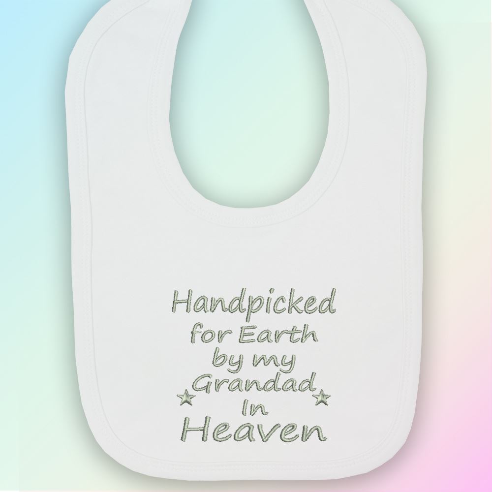 Handpicked for Earth Grandad Embroidered Baby Pull-Over Bib Gift Heaven