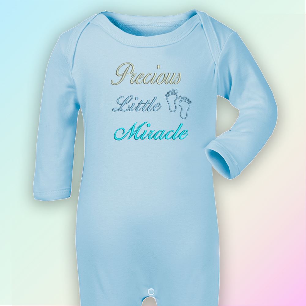 Precious Little Miracle Embroidered Baby Vest Gift Rainbow Unisex