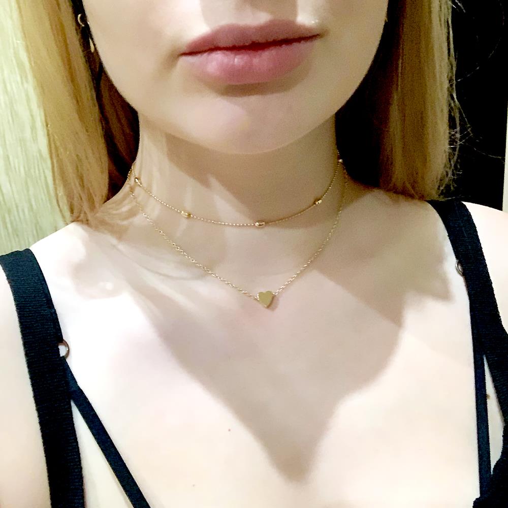 Gold Multlayer Lnk Chan Necklace - Gold | Con Choker Necklace, Con - Foto 11