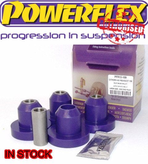 4x Pu Buchsen HA Rahmen M12 Citroen AX Saxo Peugeot 106 GTI PFR12-109 Powerflex