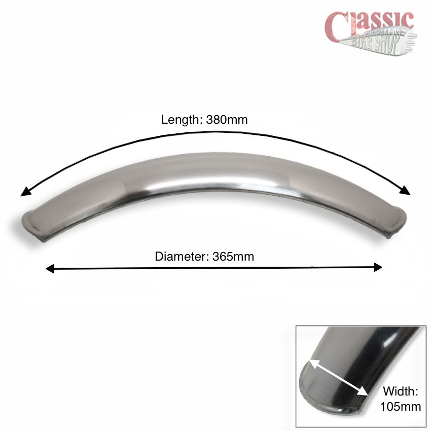 Parte delantera corta Guardabarros de aleación aluminio ideal para Scrambler//Cafe Racer