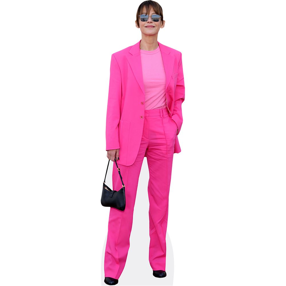 Lebensgroßer Pappaufsteller „Rosa In Schwarzem Kleid“ – Bis 190,5 Cm, Für Partys & Events