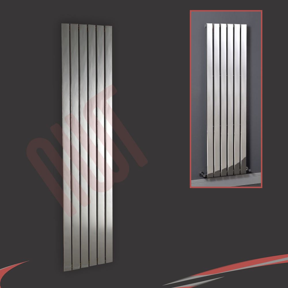 Vertical Chrome Designer Radiators Oval Tube & Flat Panels for