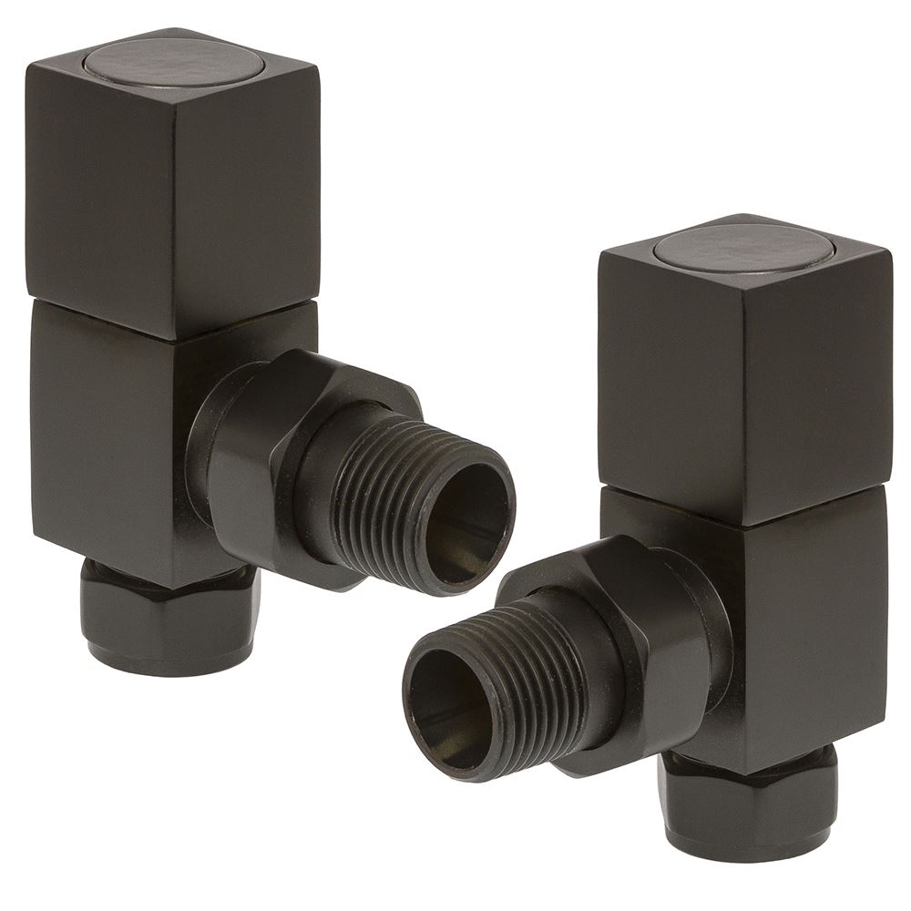 Matt Black Angled Square Cubic Radiator & Towel Rail Valves (Pair) 5060671711938 eBay