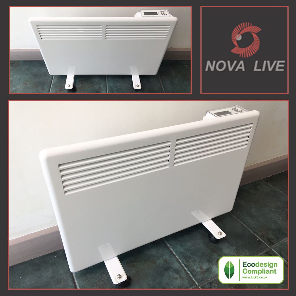 Wall Mounted / Floor Standing "NOVA LIVE S" Eco Electric Slimline Panel