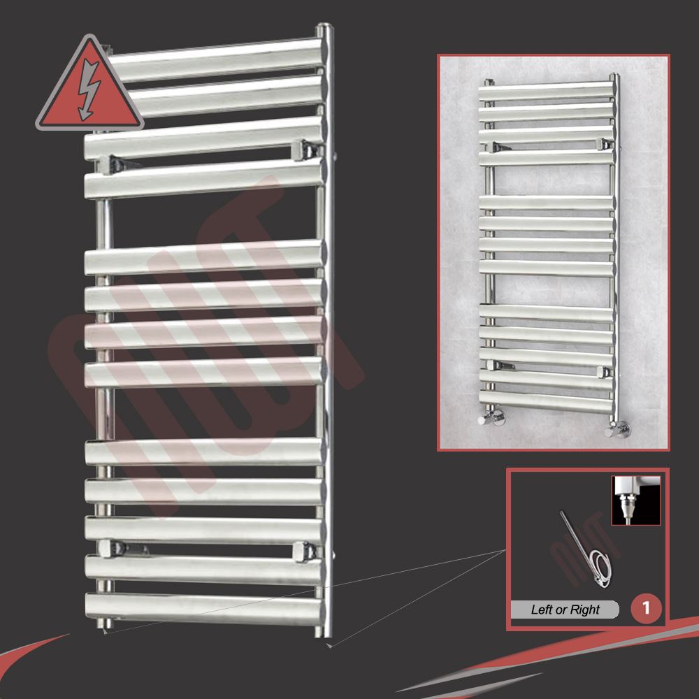 H 300mm /"BUCKLEY/" Designer Cromato Elettrico Riscaldato Portasciugamani W 600W x 1600mm
