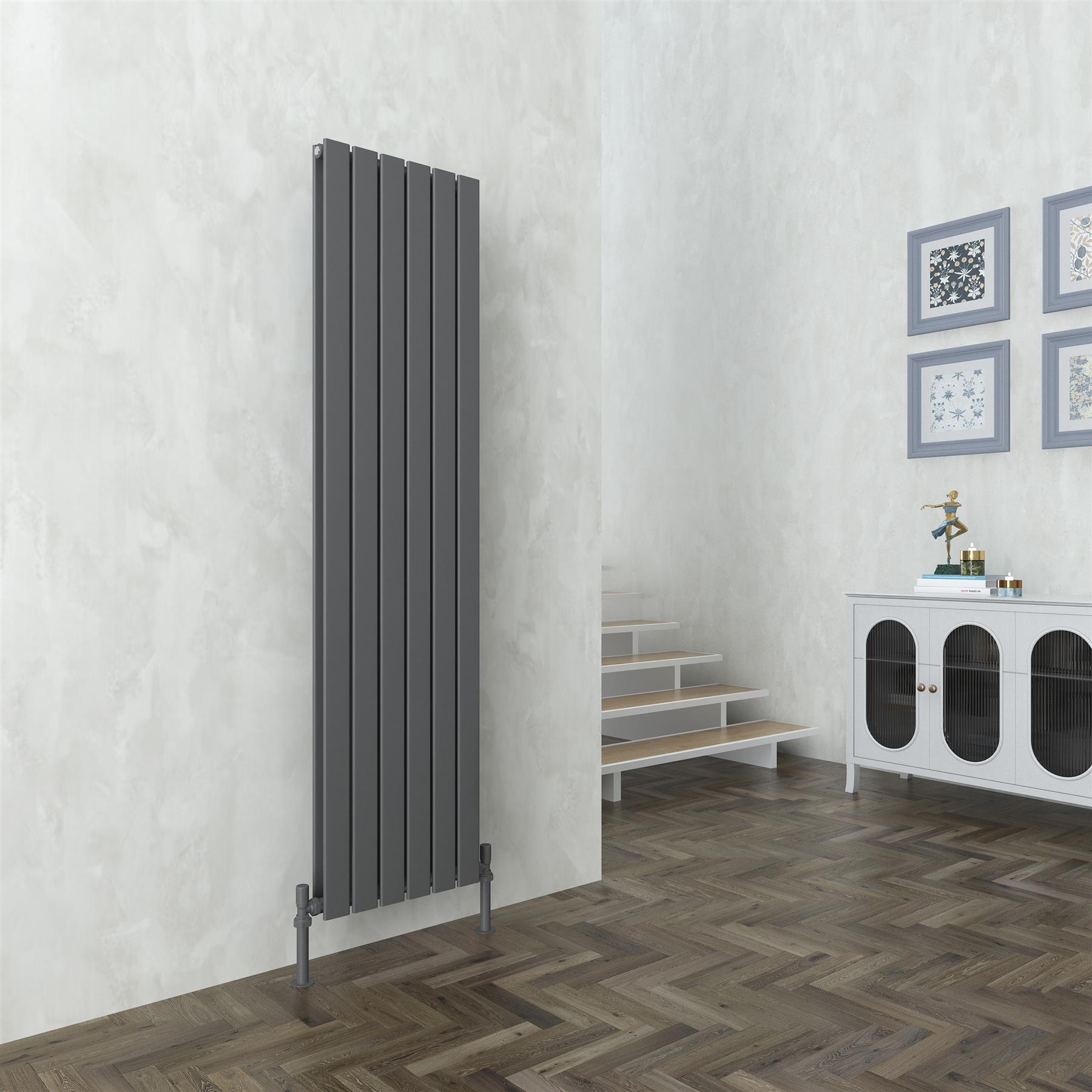 Double Flat Panel Designer Radiators LUNA White Anthracite Vertical Horizontal - Picture 13 of 13