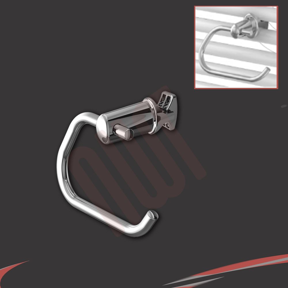 Chrome & White Towel Rail Accessories Towel Bars, Rings, Holders