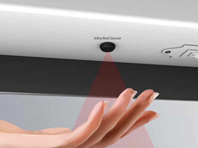 vantage led designer bathroom mirrors infrared sensor infrared heat lights for bathrooms