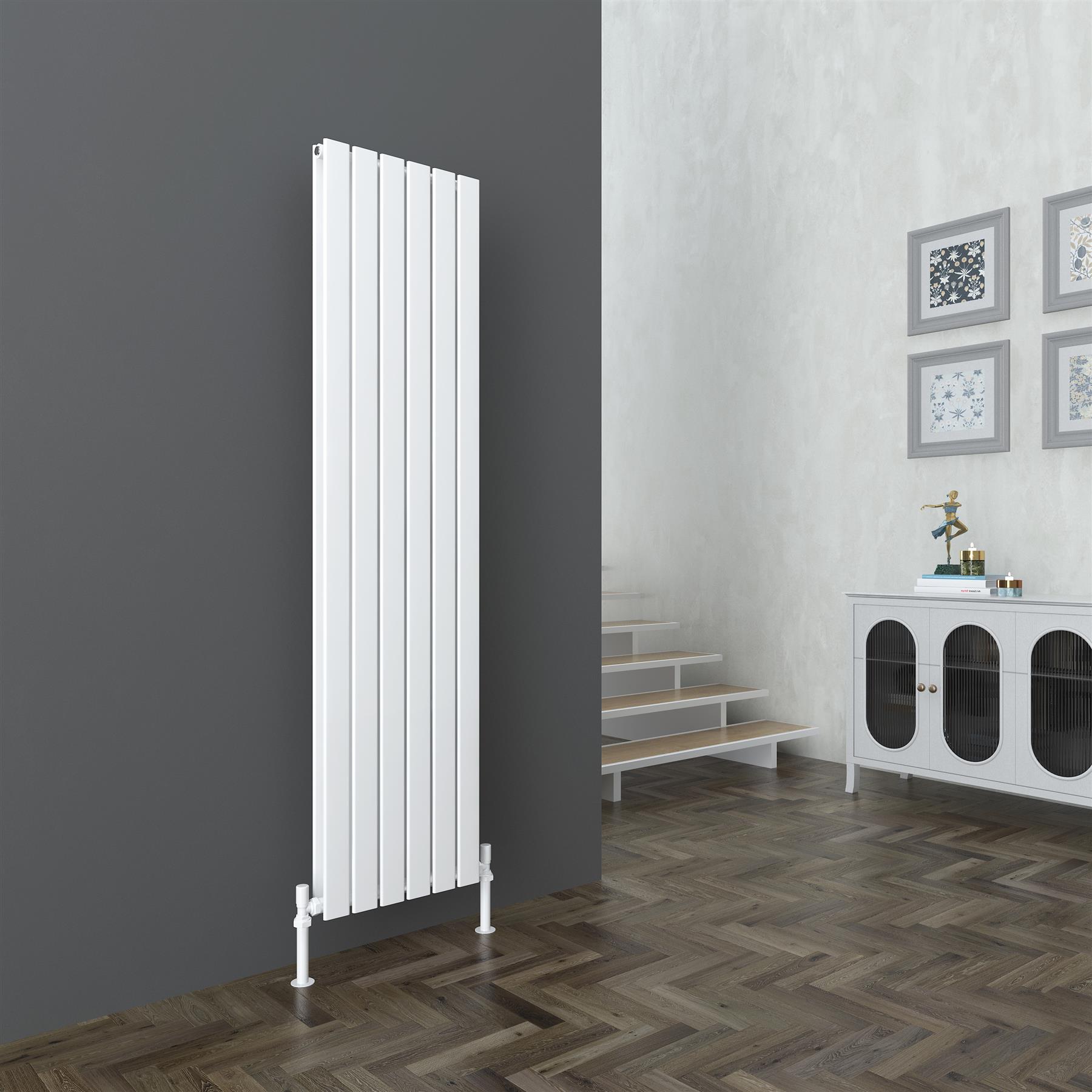 Double Flat Panel Designer Radiators LUNA White Anthracite Vertical Horizontal - Picture 8 of 13